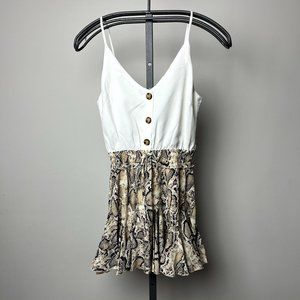 Main Strip Santura Snake Print Ruffle Dress/Romper ‎ Size Small